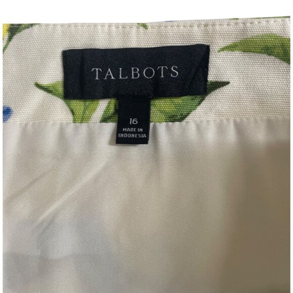 Talbots Textured Lemon Print Cotton Spandex Lined Pencil Skirt Womens Size 16 - Picture 6 of 8